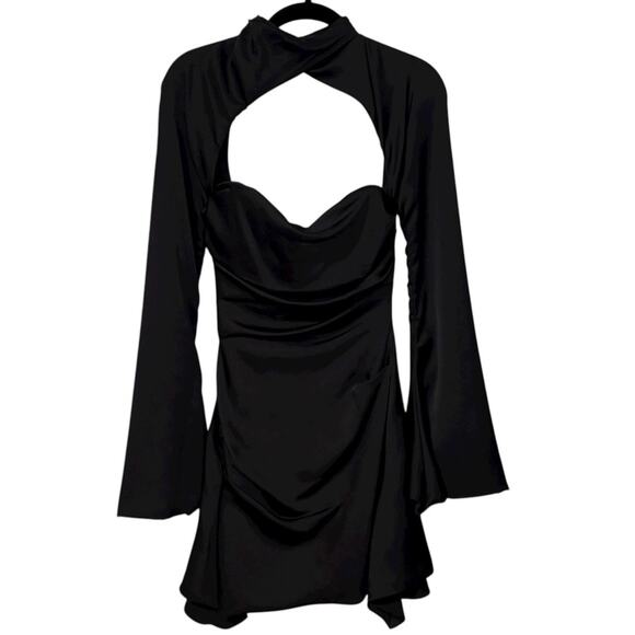 House Of CB Black Draped Corset Toira Mini Cocktail Dress Size XS - Picture 6 of 13